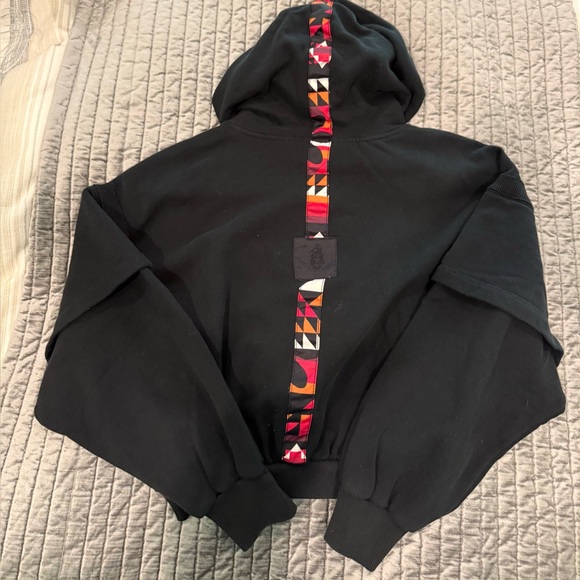 FP Movement by Free People Snow Flow Black Hoodie with Pink Geometric Accents - Picture 10 of 16